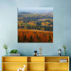 Finnish Autumn Landscape with Red-roofed House Wall Art