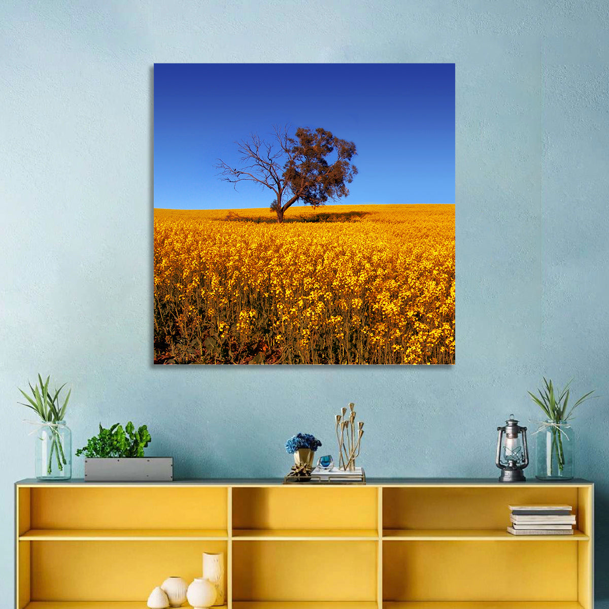 Canola Field with Lone Tree Wall Art