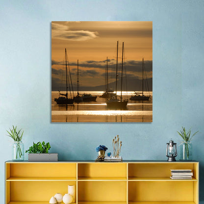 Sailboats at Sunrise Wall Art