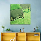 Meandering Stream Over Farmland Wall Art
