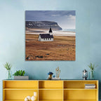 Icelandic Church with Dark Steeple Wall Art