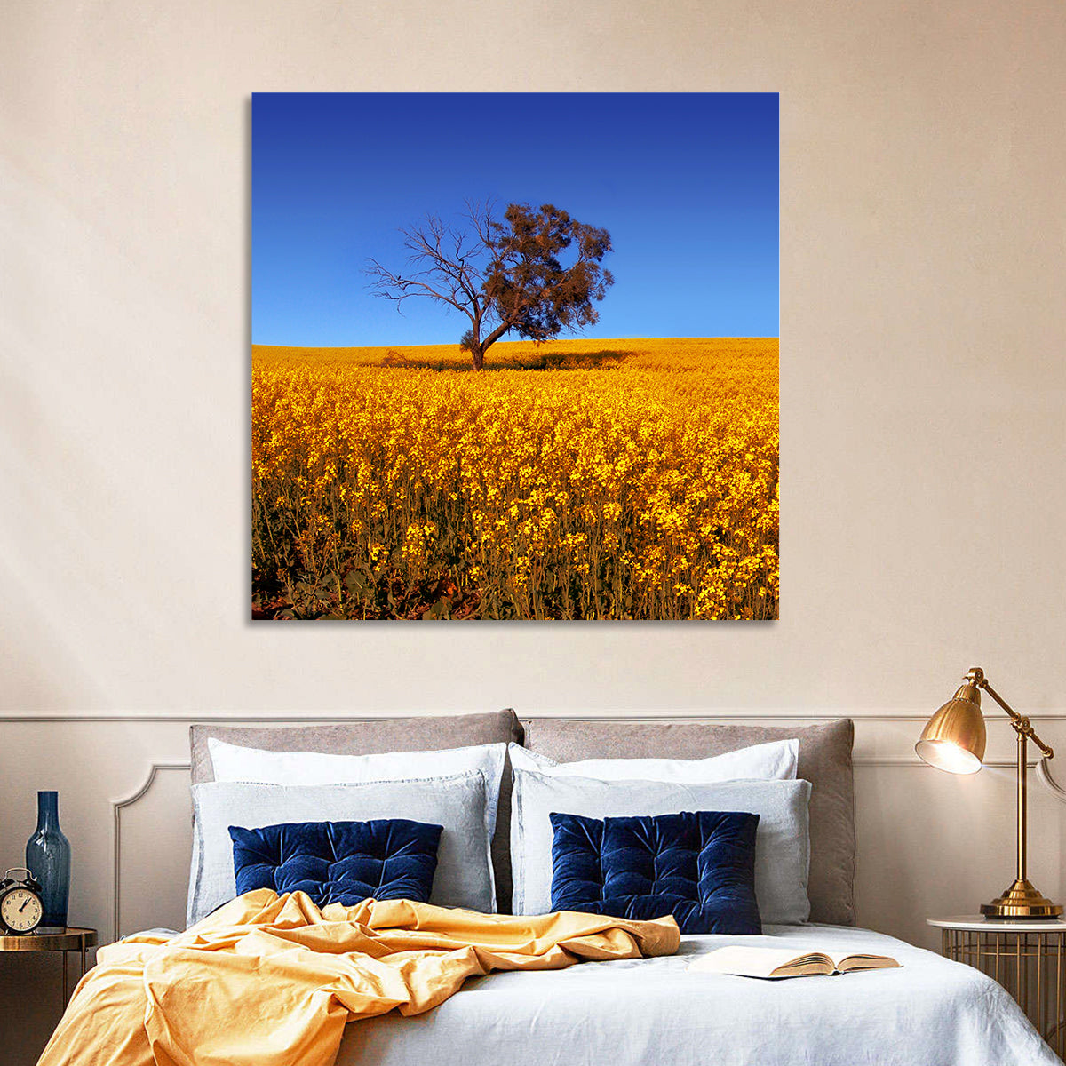 Canola Field with Lone Tree Wall Art