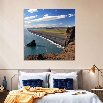 Dyrhólaey Black Sand Beach and Sea Stack Wall Art