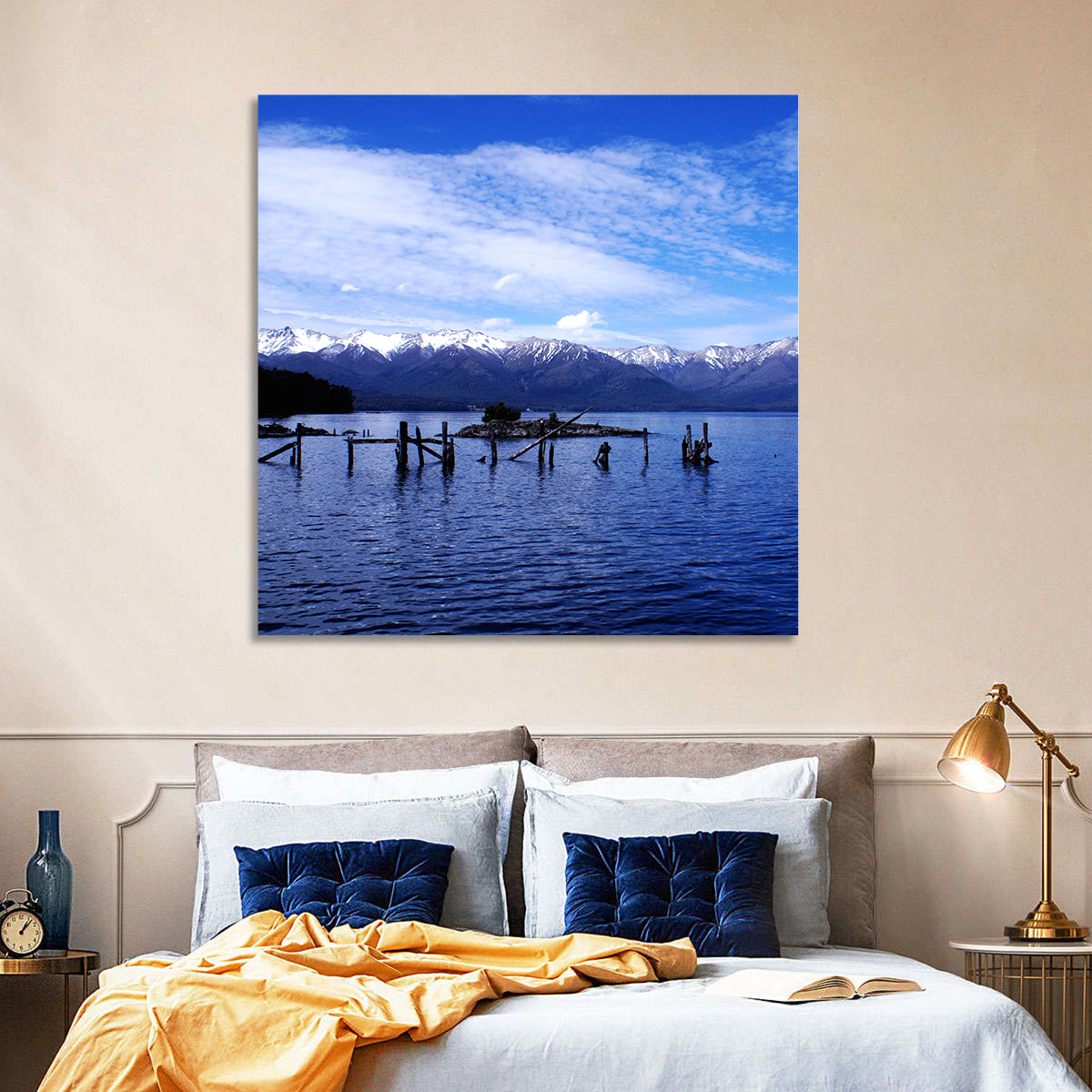 Nahuel Huapi Lake with Wooden Pilings Wall Art