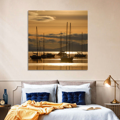 Sailboats at Sunrise Wall Art
