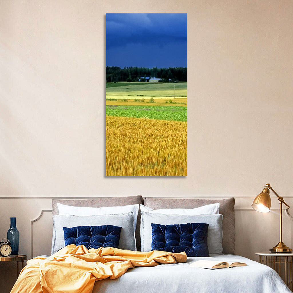Cornfields Under Stormy Sky Wall Art