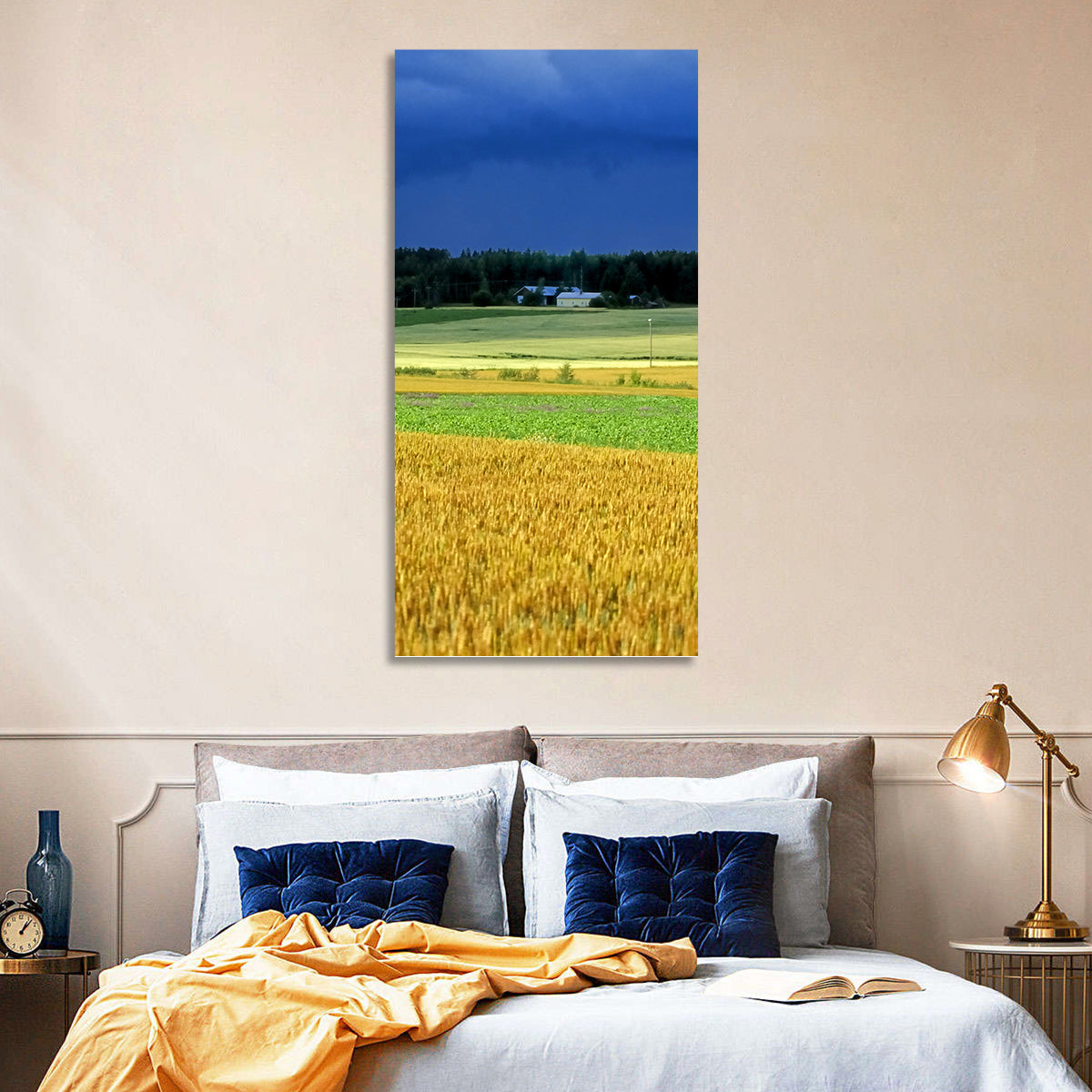 Cornfields Under Stormy Sky Wall Art