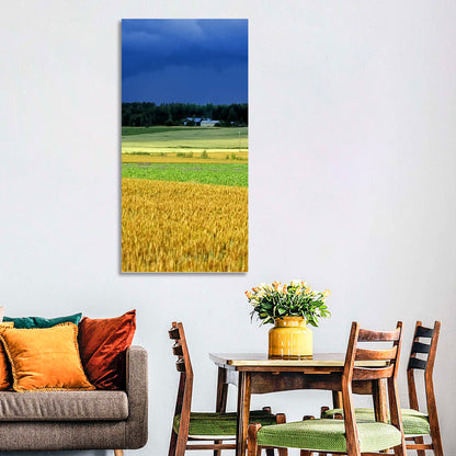 Cornfields Under Stormy Sky Wall Art