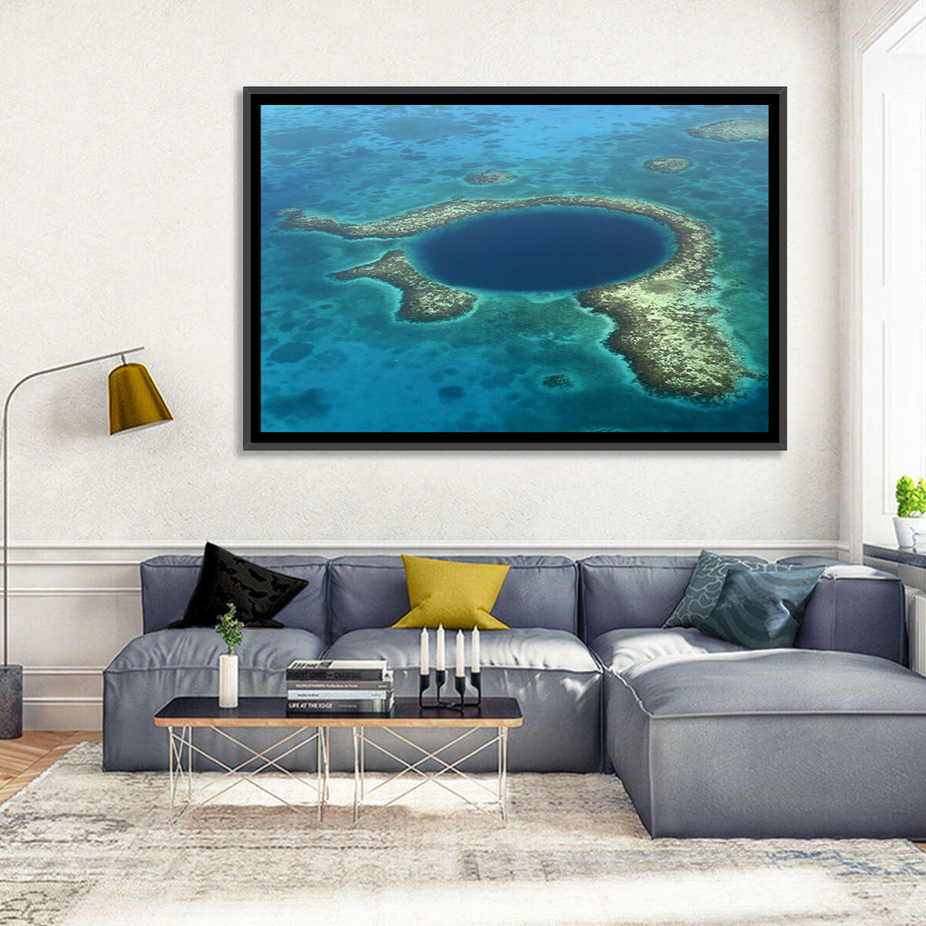 Great Blue Hole Aerial View Belize Wall Art
