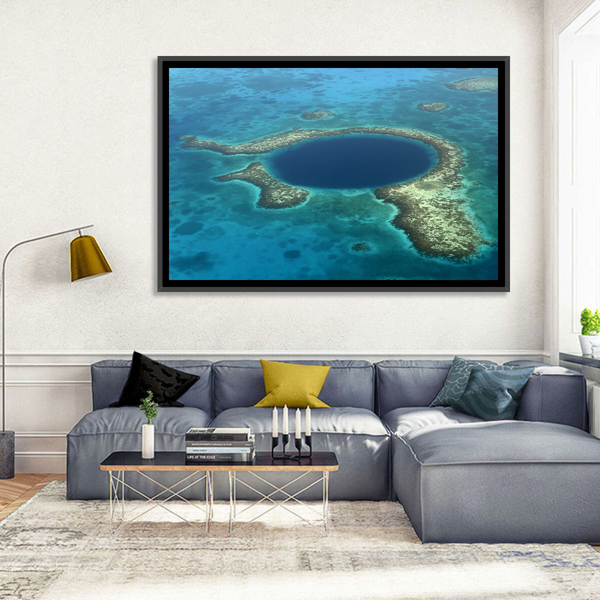 Great Blue Hole Aerial View Belize Wall Art