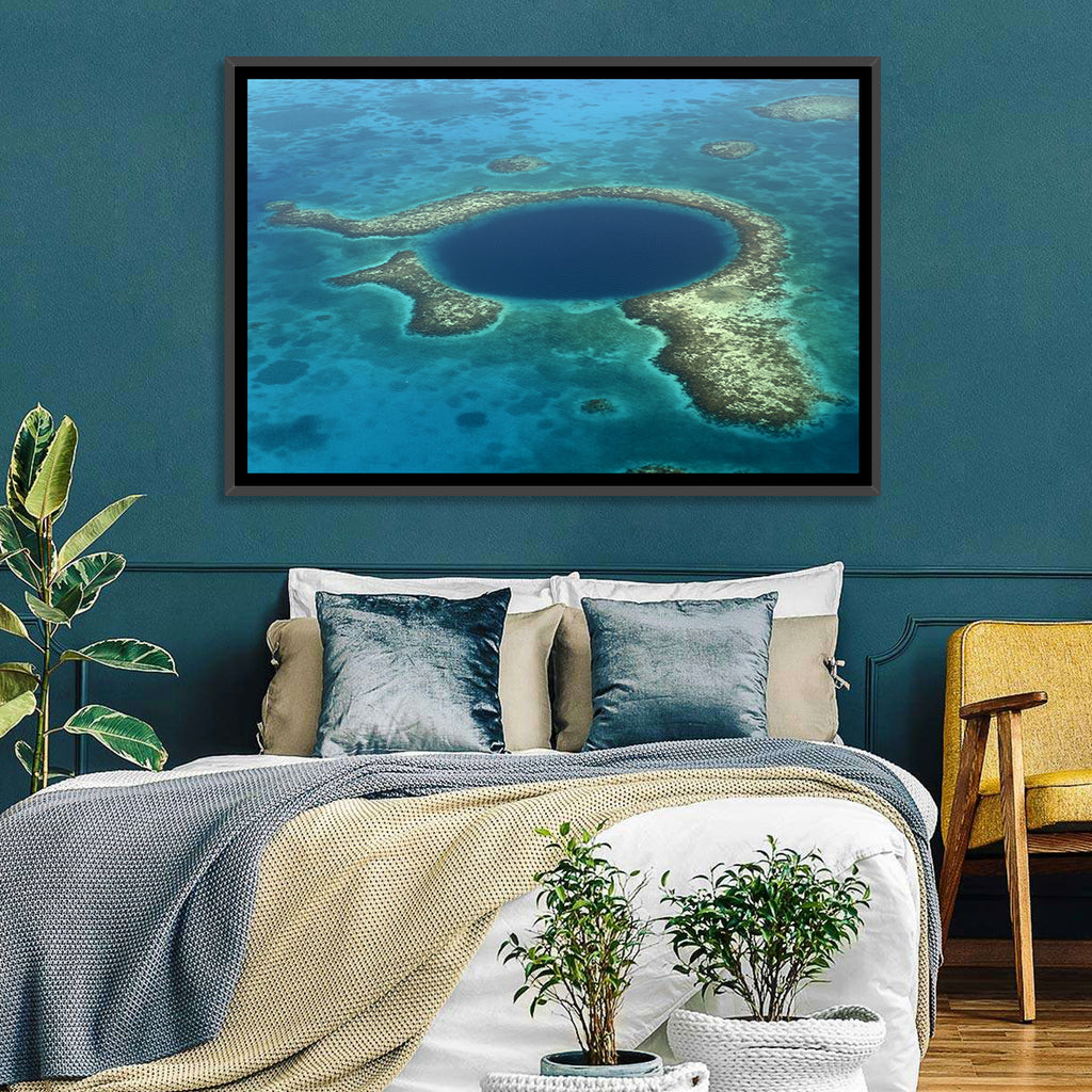 Great Blue Hole Aerial View Belize Wall Art