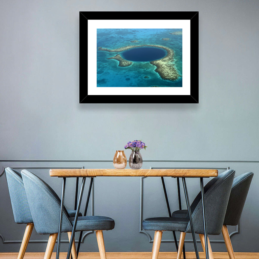 Great Blue Hole Aerial View Belize Wall Art