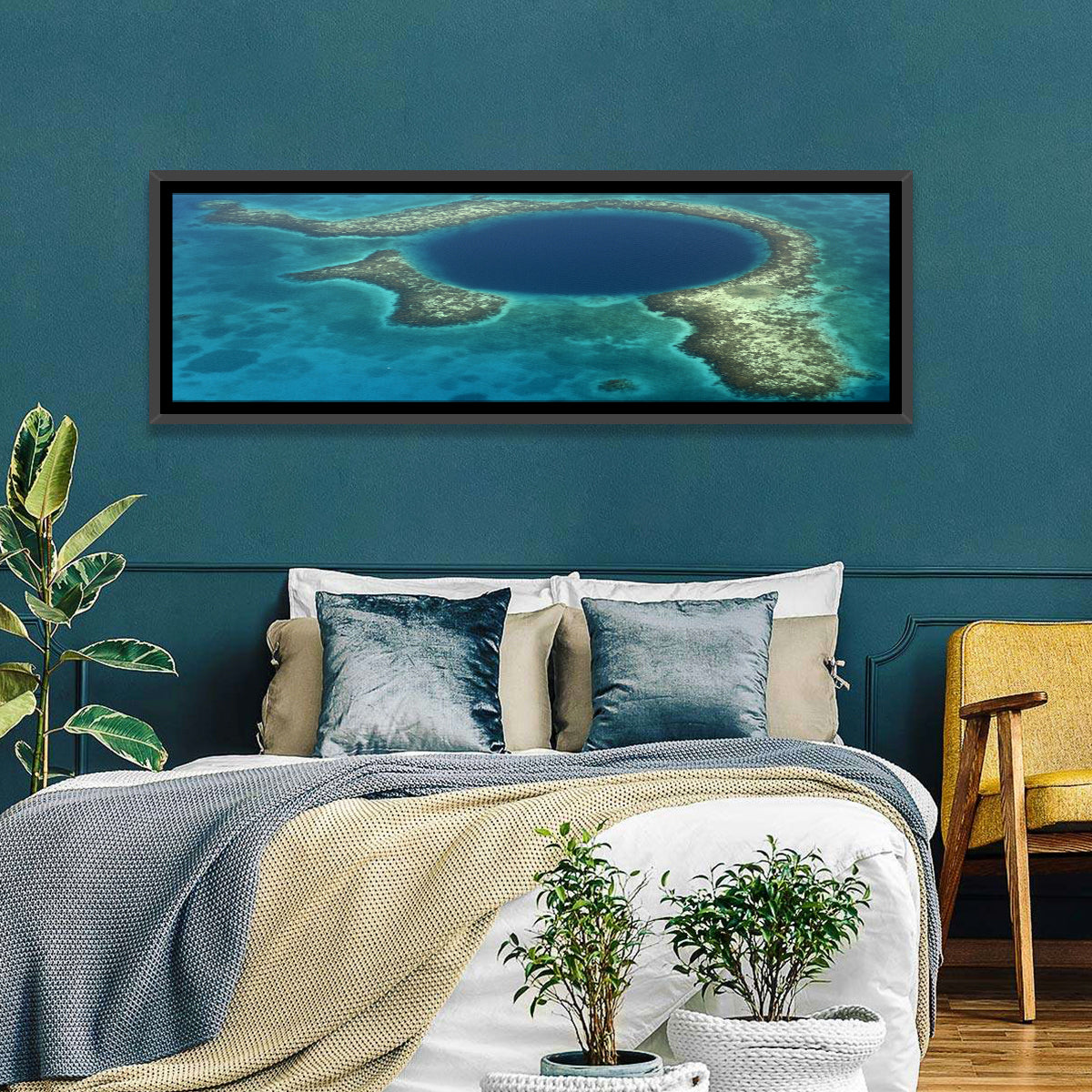 Great Blue Hole Aerial View Belize Wall Art