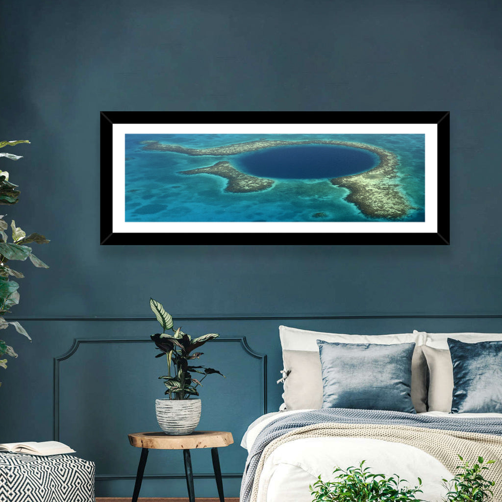 Great Blue Hole Aerial View Belize Wall Art