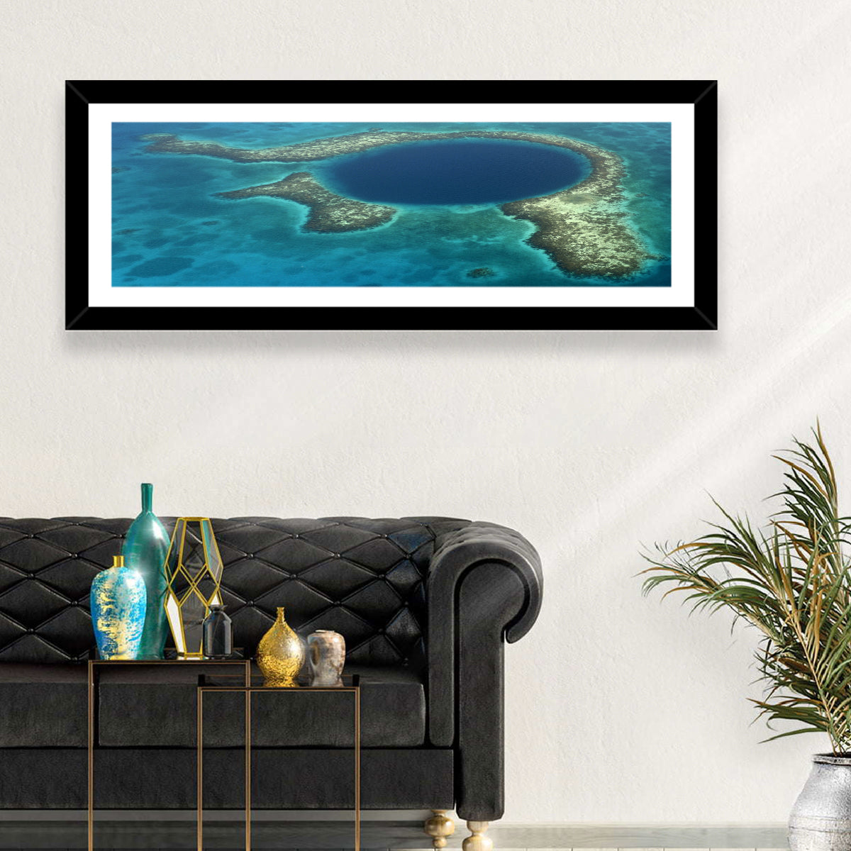 Great Blue Hole Aerial View Belize Wall Art