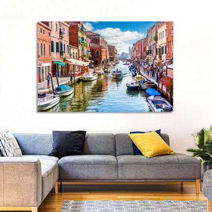 Sunlit Burano Canal, Venice Wall Art