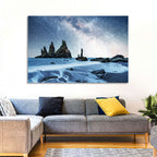 Reynisdrangar Sea Stacks Night Wall Art