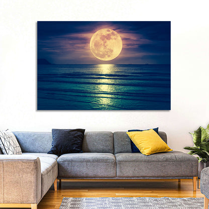 Super Moon Over Sea Wall Art