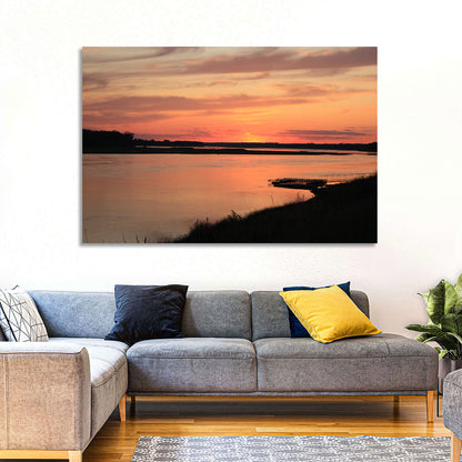 Missouri River Sunset at Dusk Wall Art