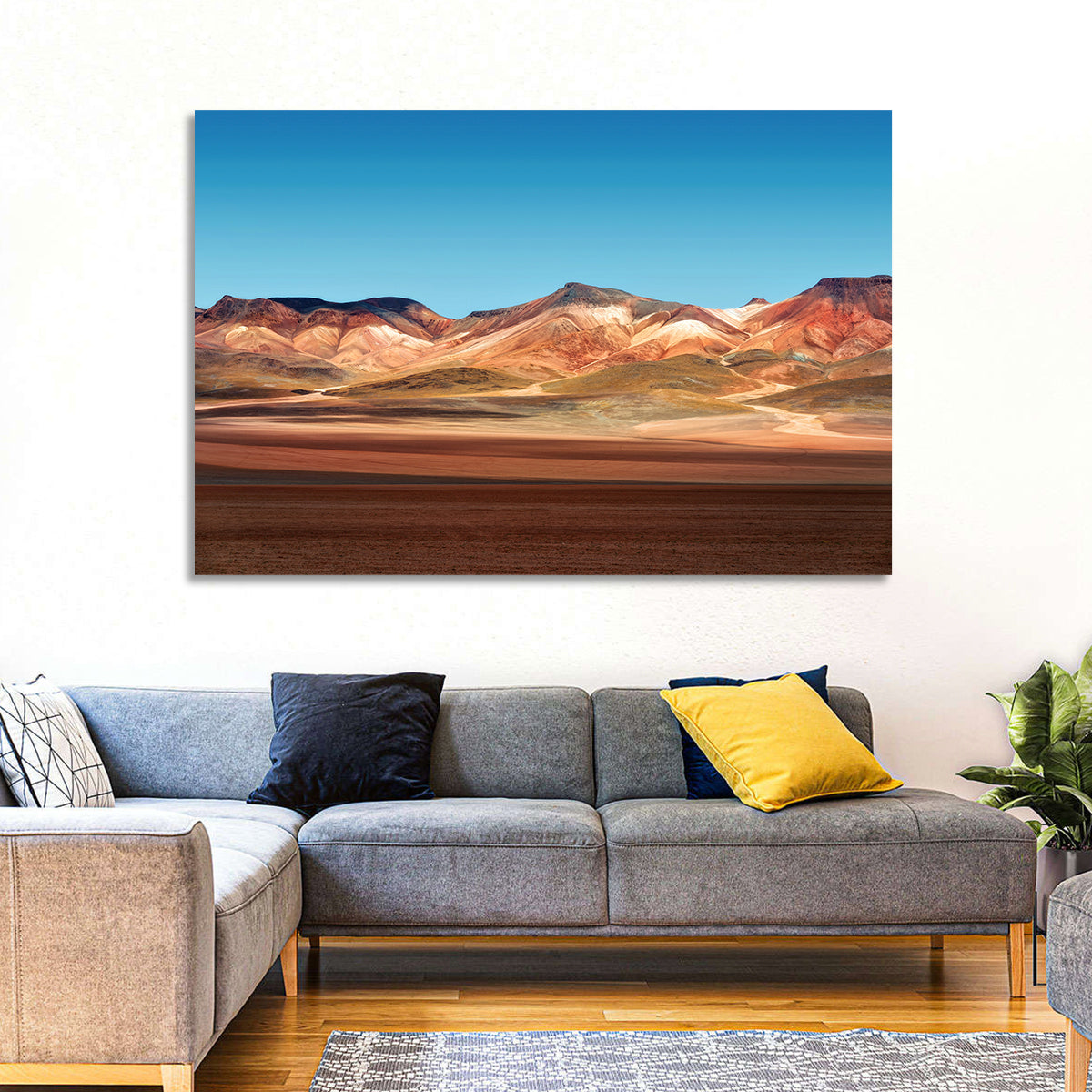 Atacama Desert Ridges Wall Art in a room, landscape