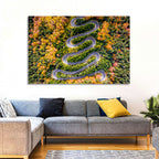 Autumn Winding Forest Road Wall Art