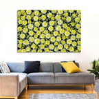 Yellow Chrysanthemum Bloom Pattern Wall Art
