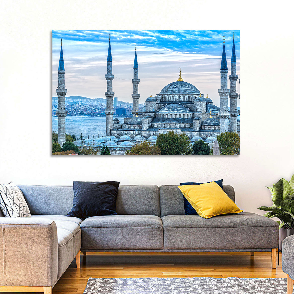 Blue Mosque Istanbul Wall Art in a room, landscape