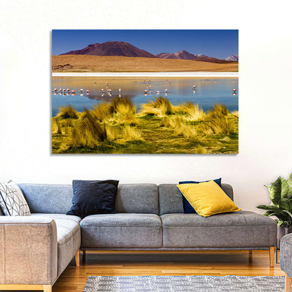 Flamingos on Salt Lake Wall Art