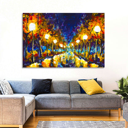 Autumn Evening Park Path Wall Art