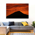 Pico Island Volcano Silhouette at Sunset Wall Art