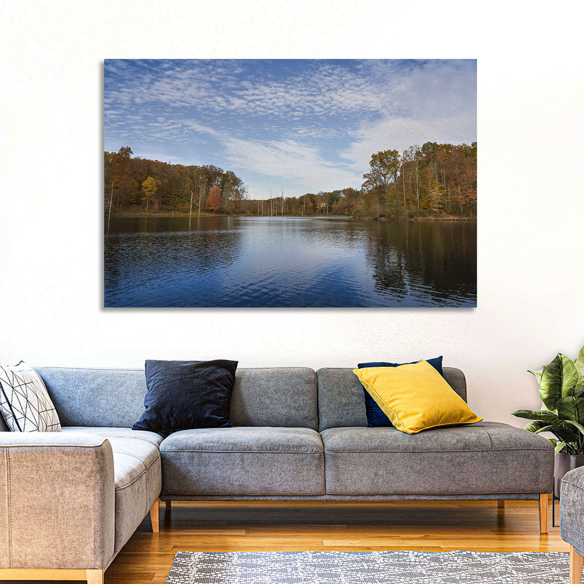 Seneca Lake Autumn Reflection Wall Art