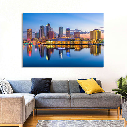 Tampa Twilight Skyline Wall Art