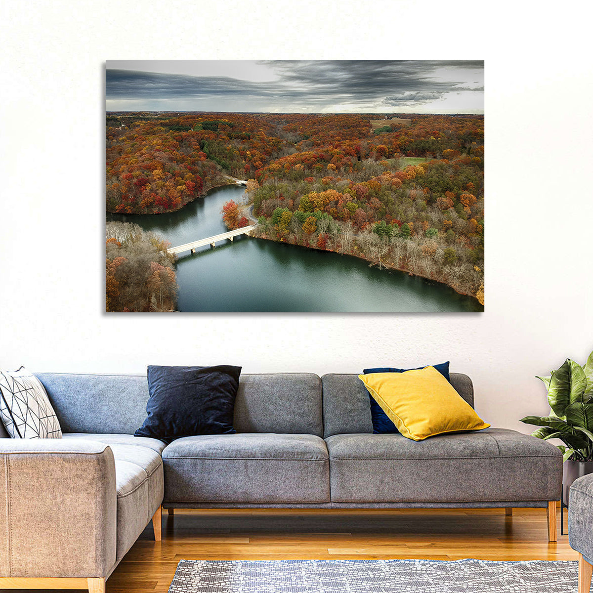 Seneca Lake Aerial View Wall Art
