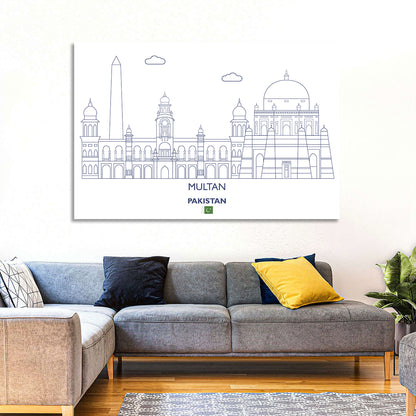 Multan Skyline with Shah Rukn-e-alam Wall Art