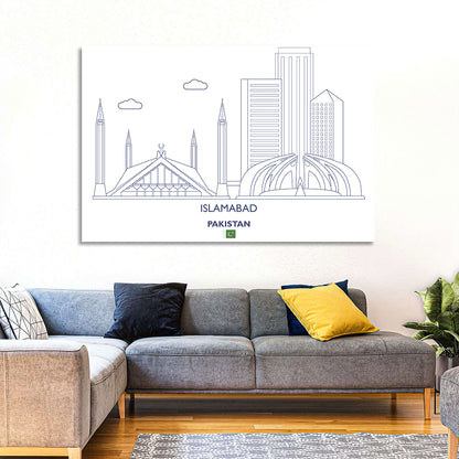 Islamabad Skyline Line Wall Art