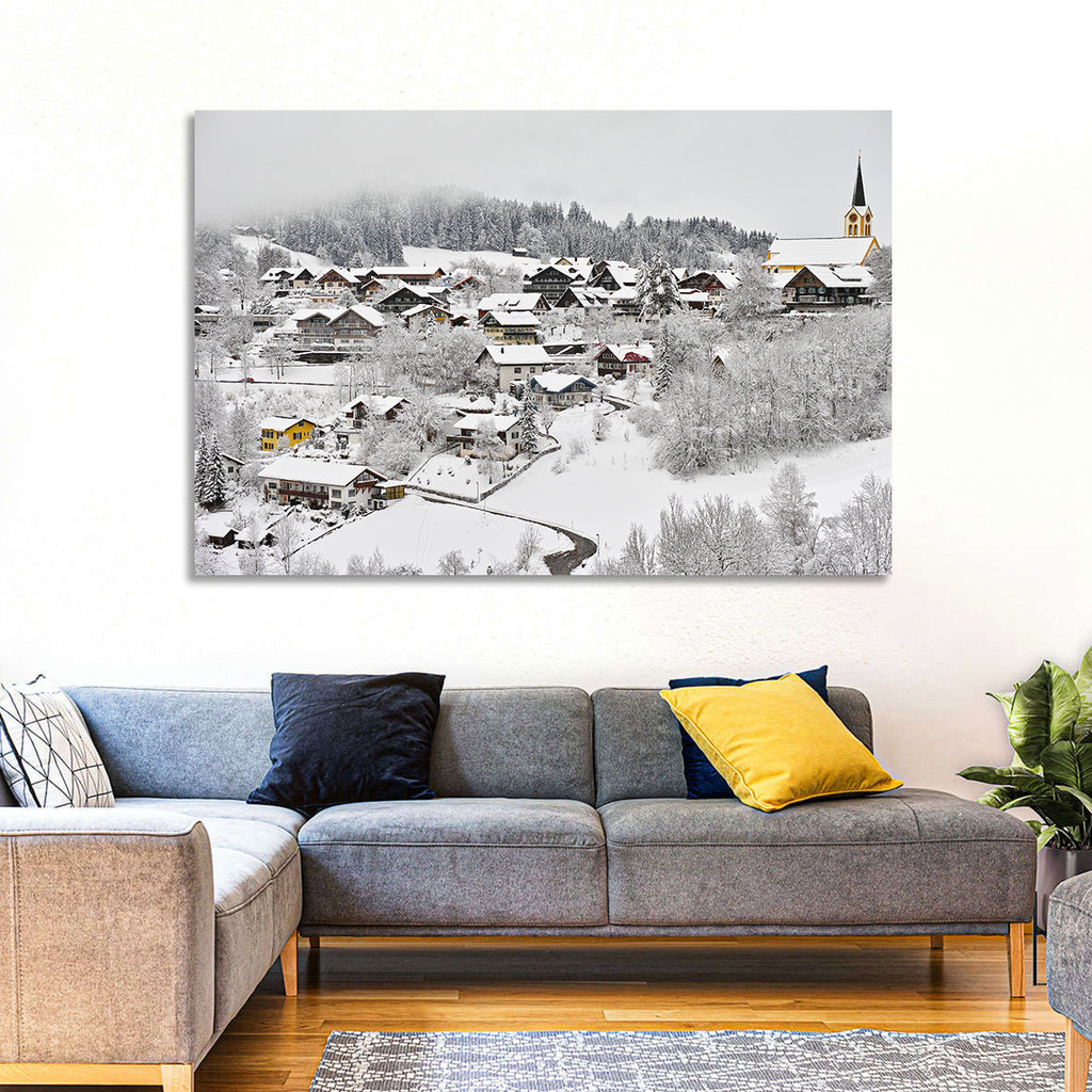 Oberstaufen Winter Village Wall Art