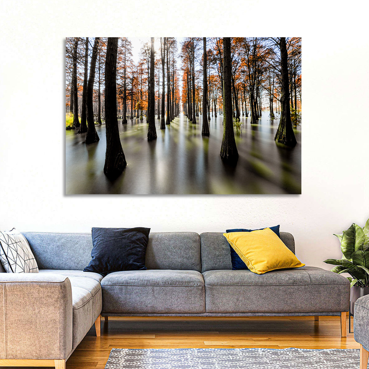 Autumn Flooded Cypress Forest Wall Art