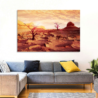 Gnarled Trees at Desert Sunset Wall Art