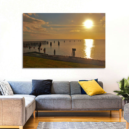 Lake Okeechobee Sunset Pier Wall Art