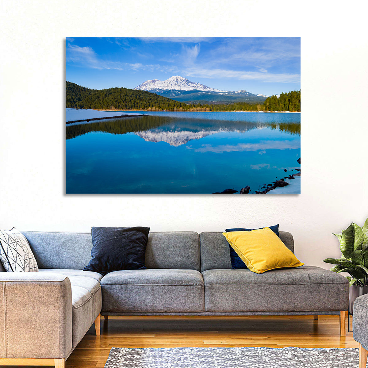 California Mountain Lake Reflection Wall Art
