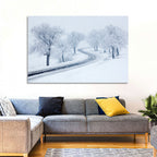Misty Winter S-curve Road Wall Art