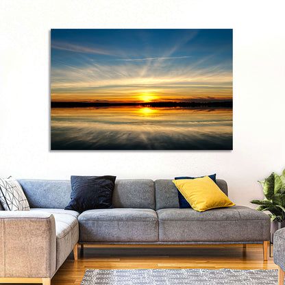 Oklahoma Lake Sunset Reflection Wall Art