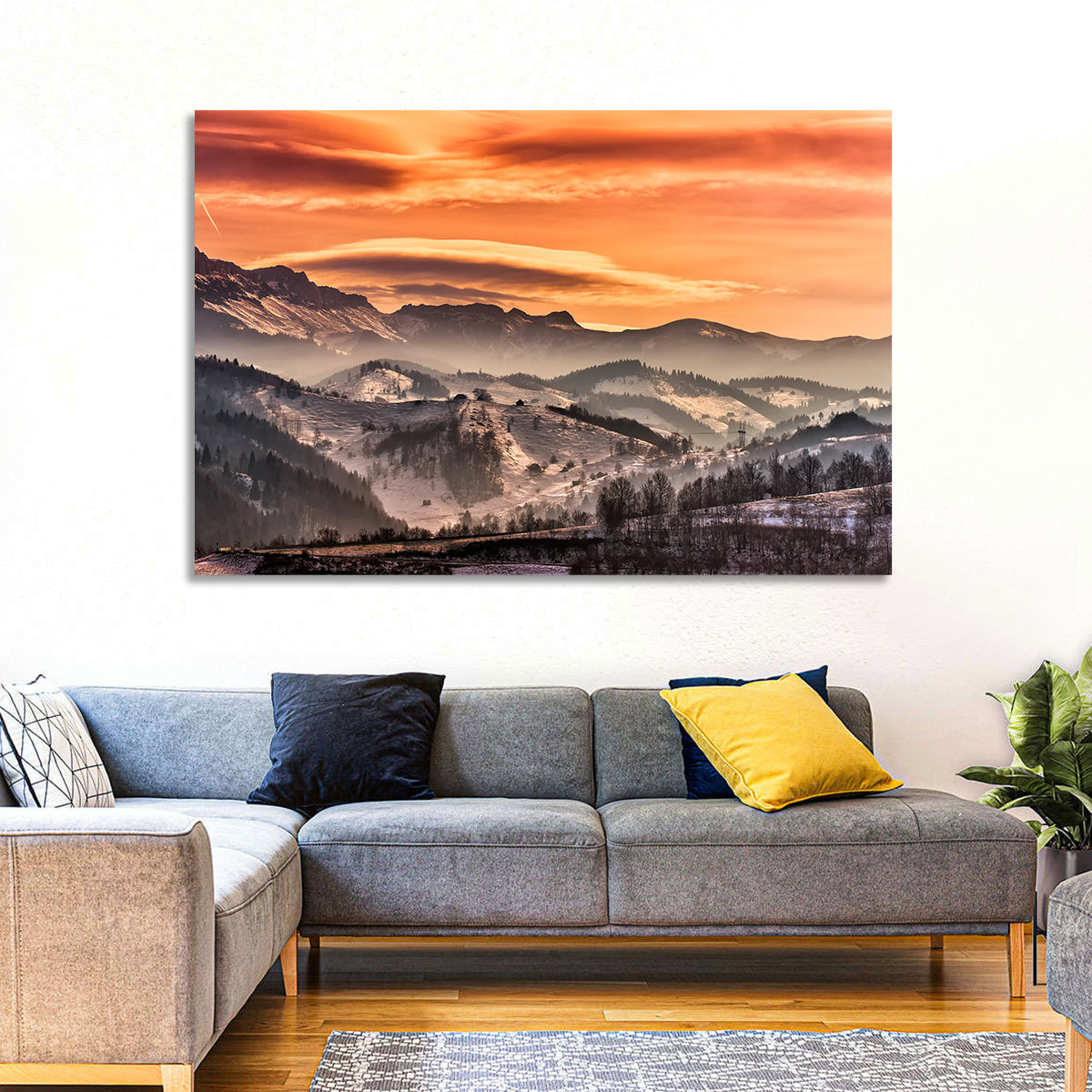 Pestera Mountain Sunrise Wall Art
