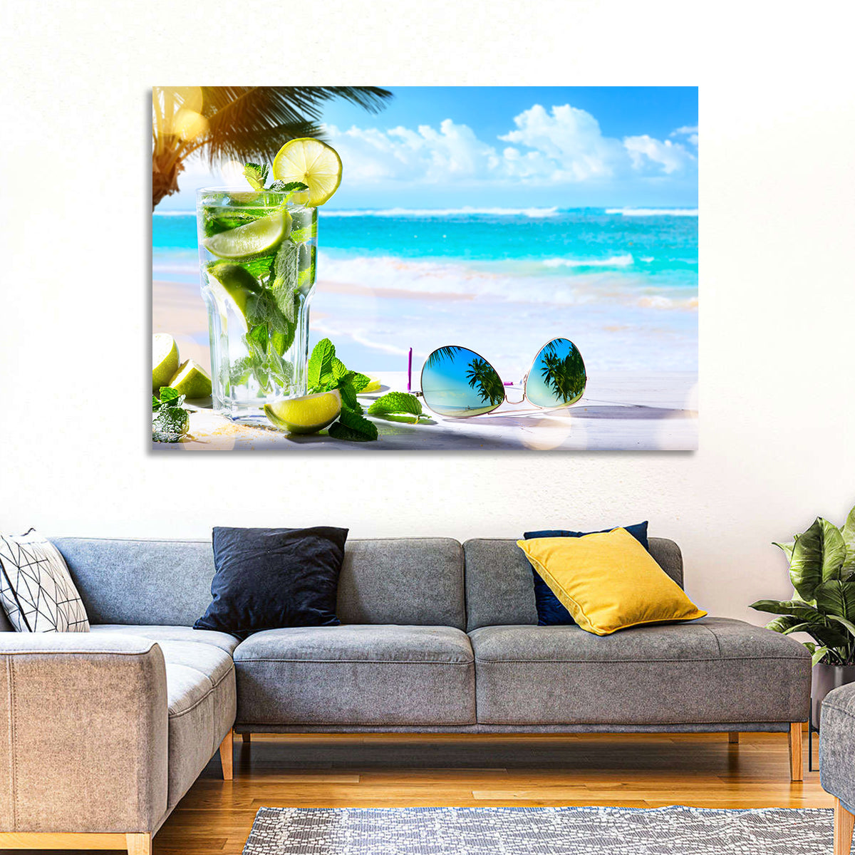 Mojito Beach Scene Wall Art