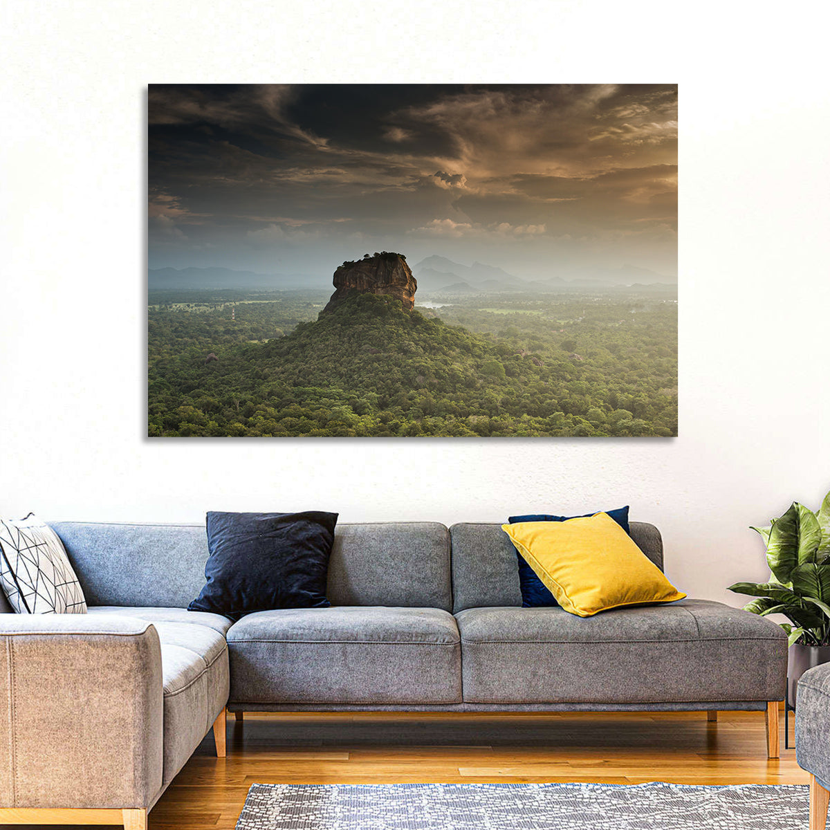 Sigiriya Lion Rock Wall Art in a room, landscape