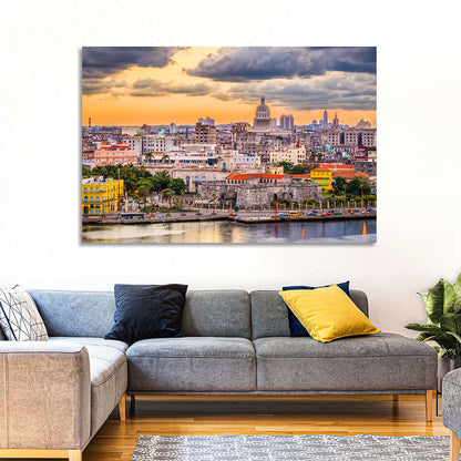 Havana Waterfront at Sunset Wall Art