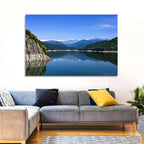 Cliffside Mountain Lake Reflection Wall Art
