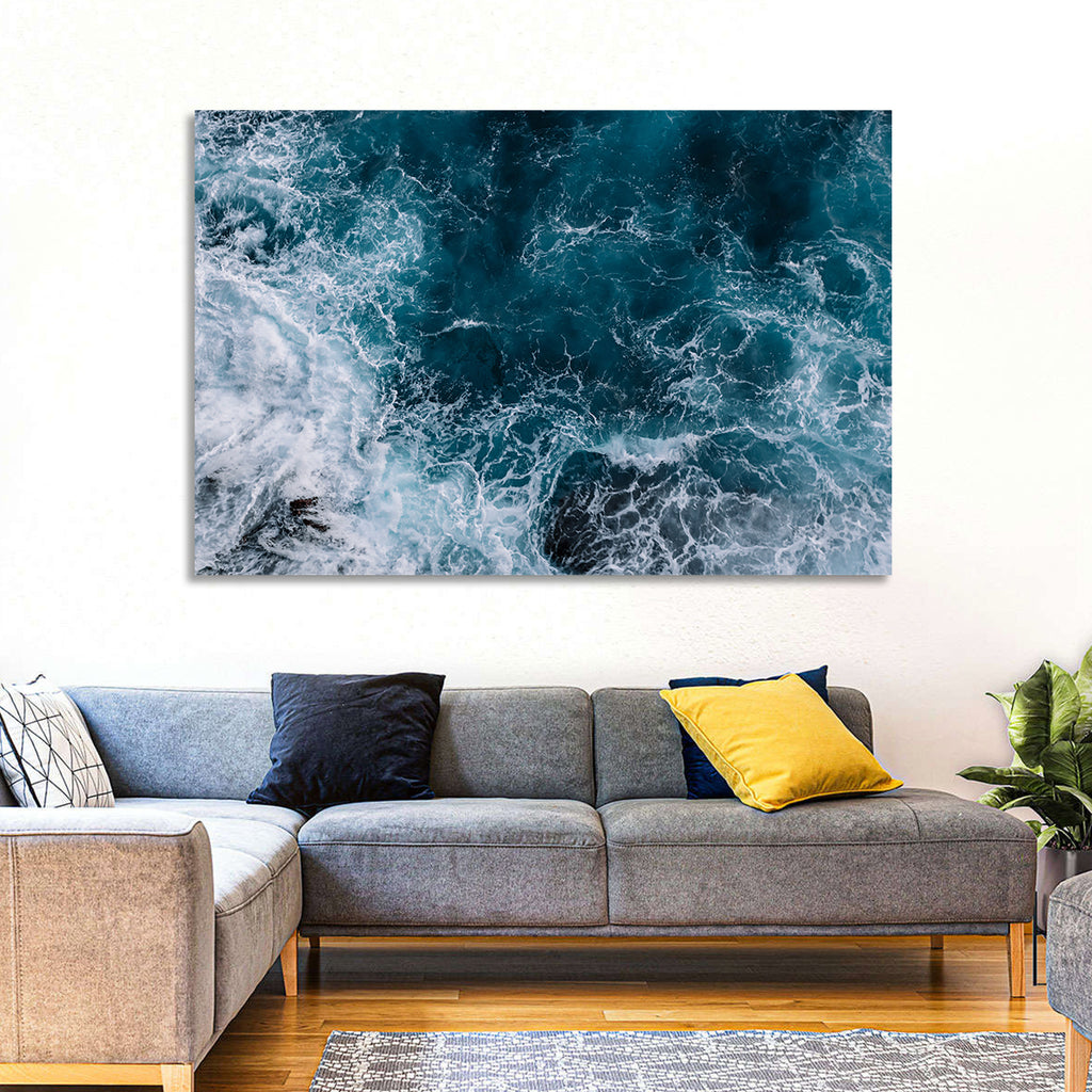 Aerial Swirling Ocean Waves Wall Art