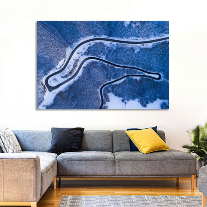 Montenegro Snowy Mountain Road Wall Art