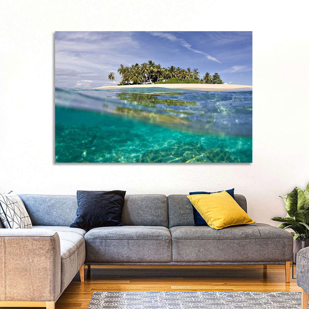Island Paradise Wall Art in a room, landscape
